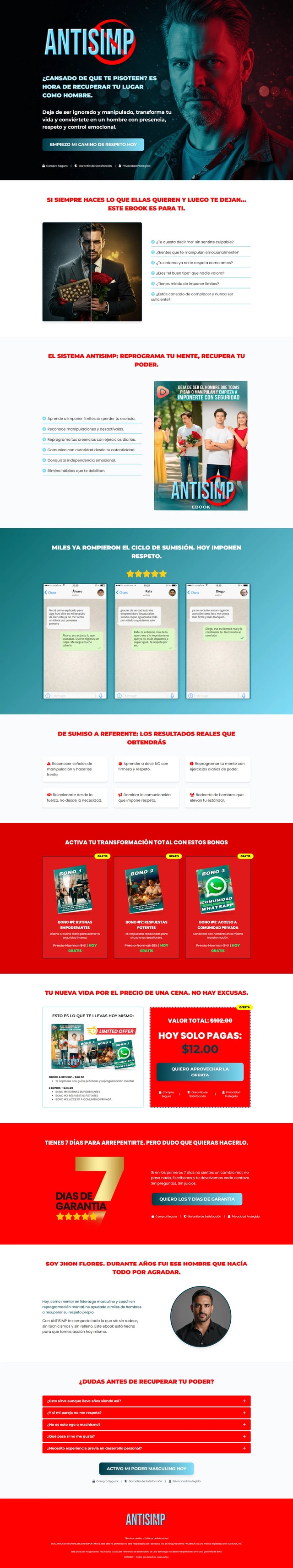 Ejemplo de página de ventas incluida con el PLR