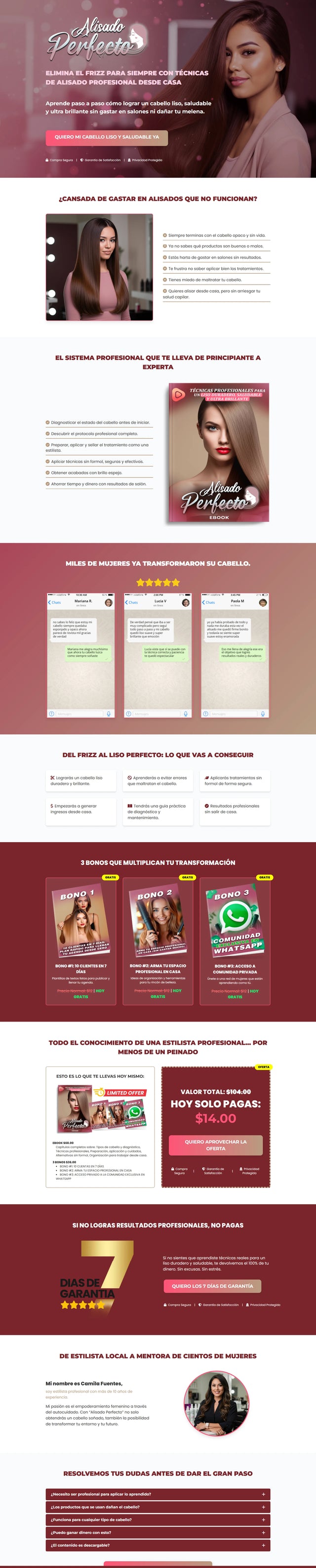 Ejemplo de página de ventas incluida con el PLR