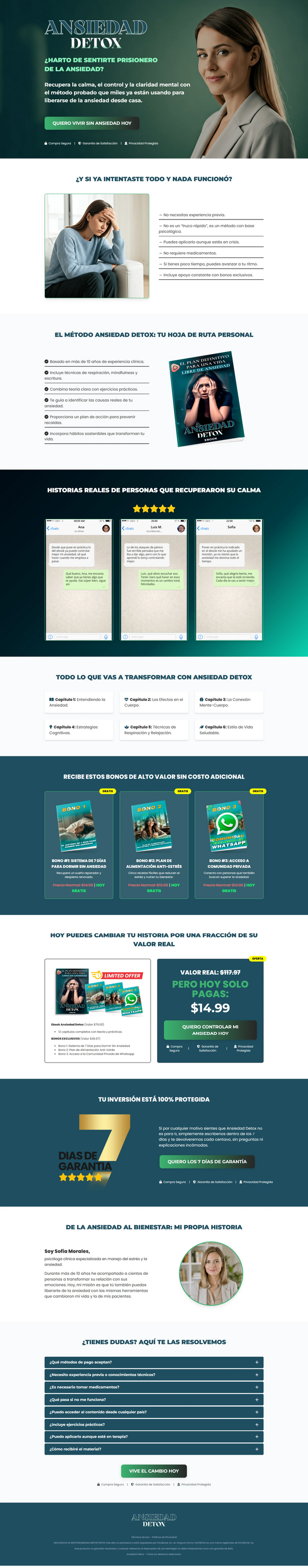 Ejemplo de página de ventas incluida con el PLR