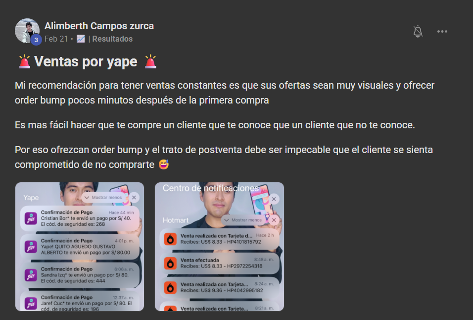 Alimberth Campos — ventas por Yape