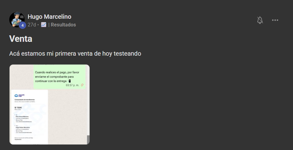 Hugo Marcelino — primera venta testeando